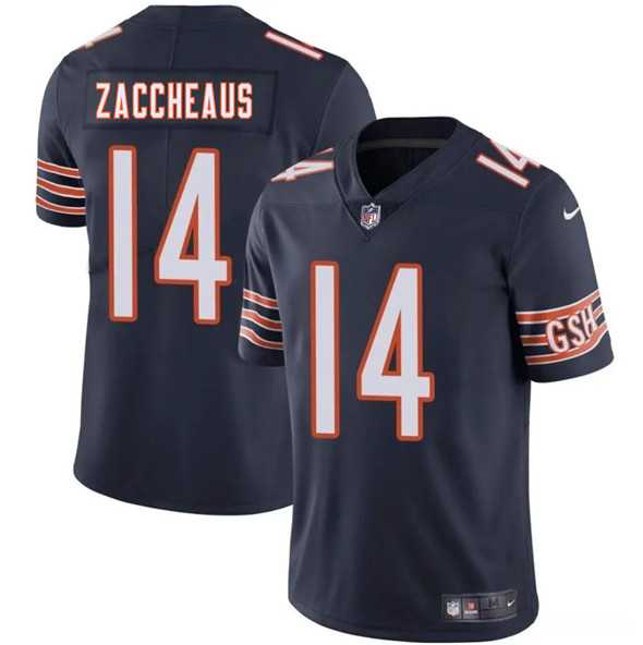 Men & Women & Youth Chicago Bears #14 Olamide Zaccheaus Navy 2025 Vapor Stitched Jersey